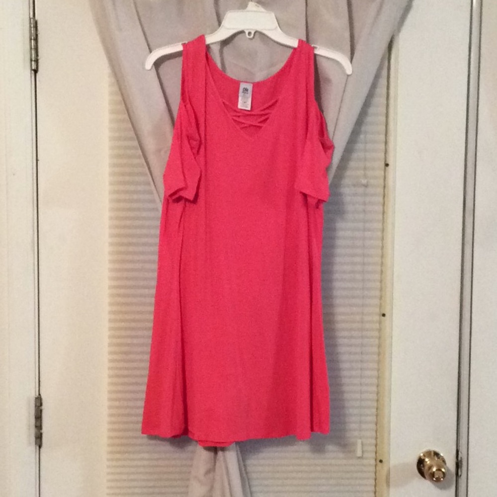 New tunic summer top XL pink cold shoulder